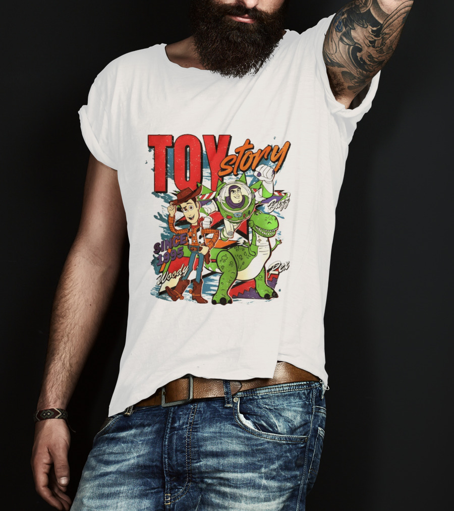 Toy Story Woody Buzz Rex Since 1995 Animated Adventure T-Shirt