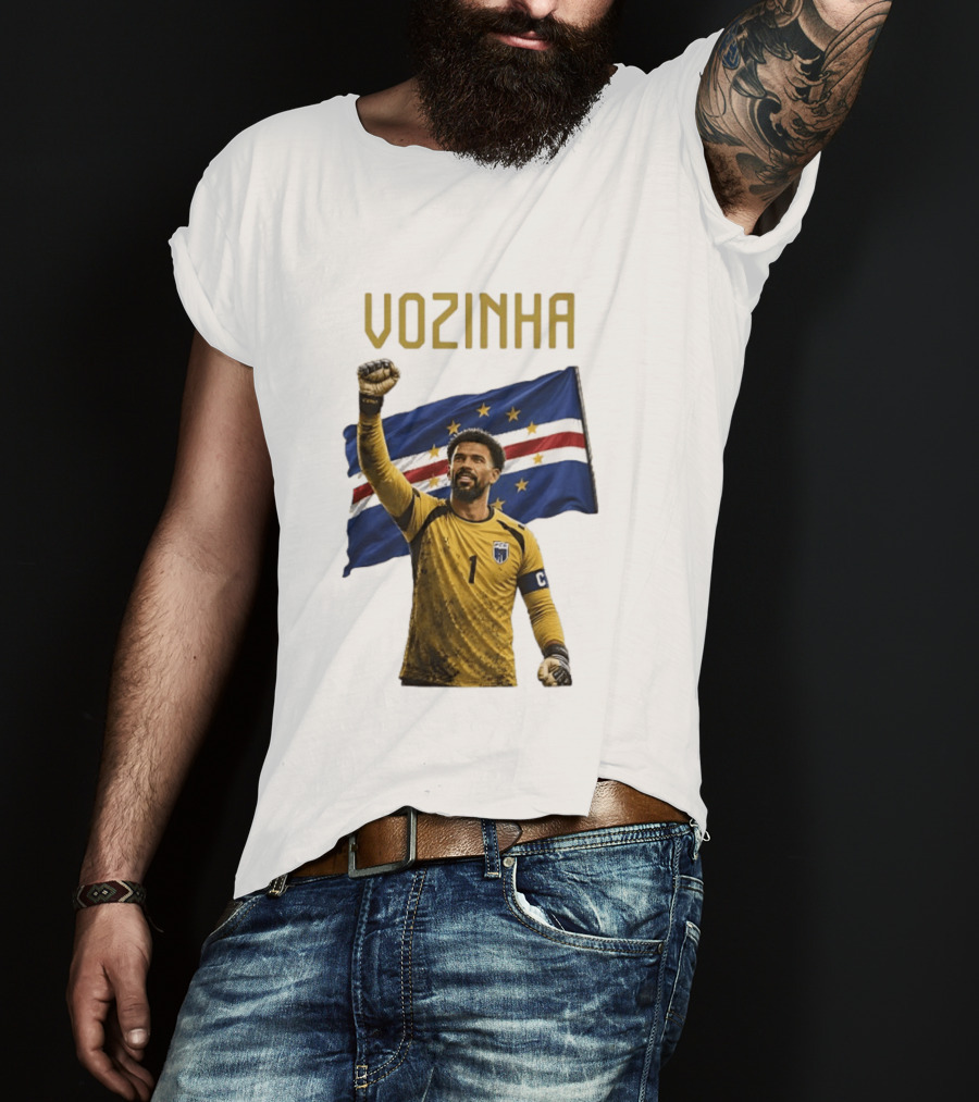 Vozinha Cape Verde National Football Team No 1 Celebration With Flag T-Shirt