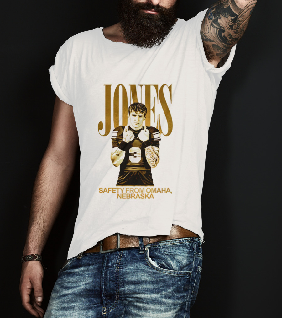 Mason Jones Nebraska Cornhuskers Safety From Omaha Football Player T-Shirt