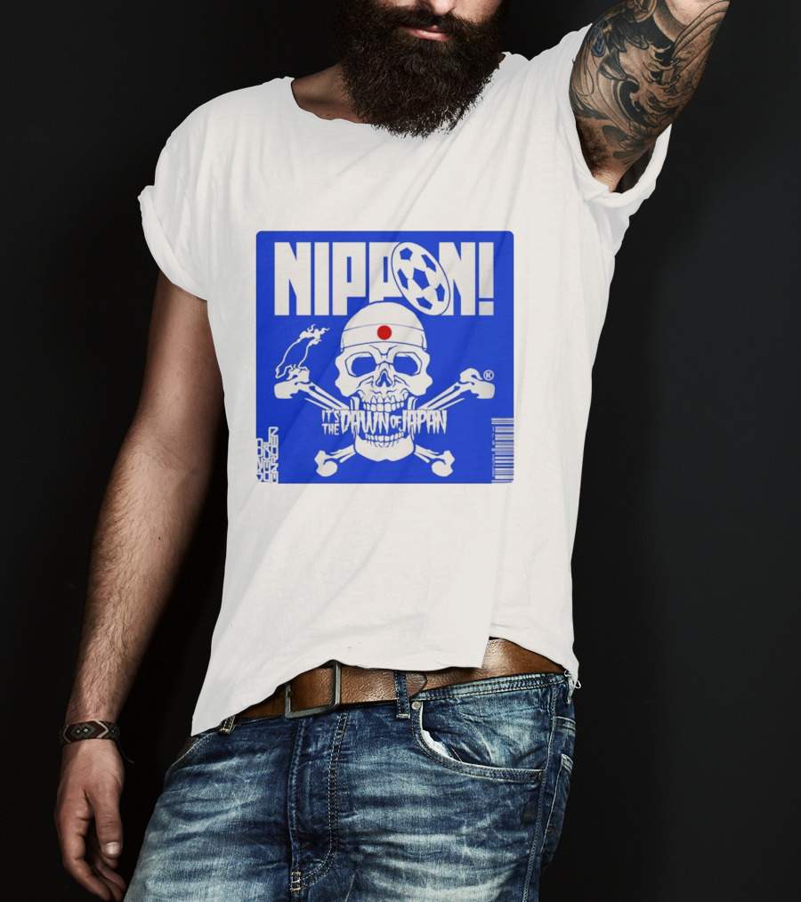 Nippon It's The Dawn Of Japan Skull Crossbones Soccer Ball T-Shirt