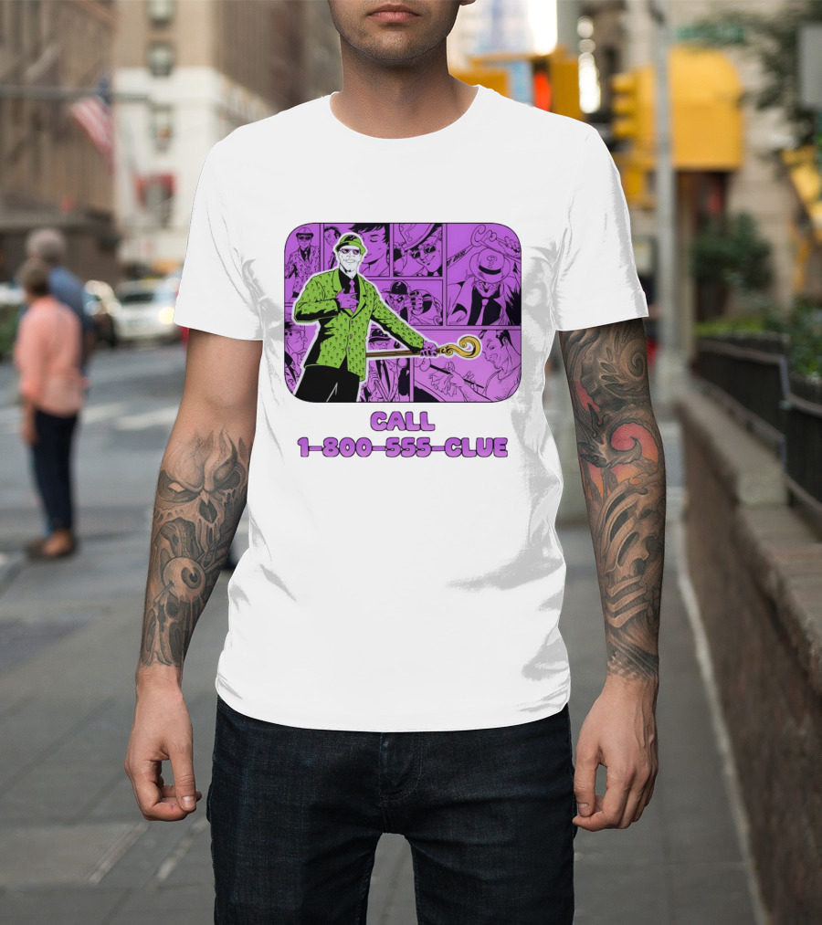 The Riddler Call 1 800 555 CLUE DC Comics Batman T-Shirt