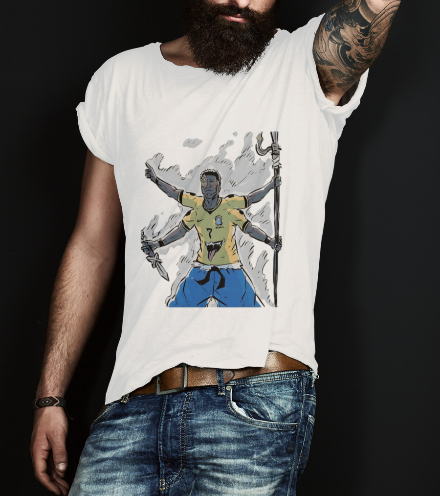 Vini Jr. Brazil Ryomen Sukuna Crossover Anime Character Fusion T-Shirt