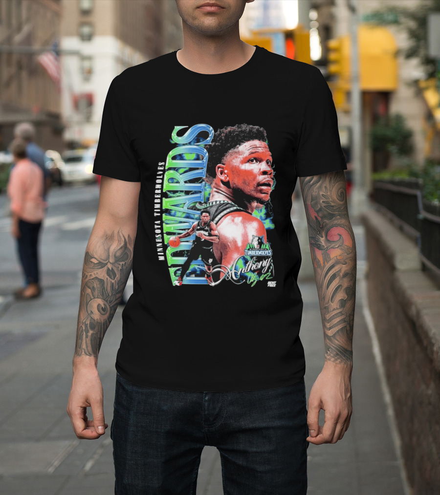 Anthony Edwards Minnesota Timberwolves Basketball Star Collage T-Shirt