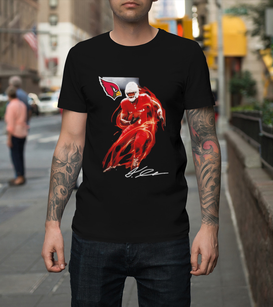 Arizona Cardinals Jeremiyah Love Legacy Rookie Football Player Signature Flame T-Shirt