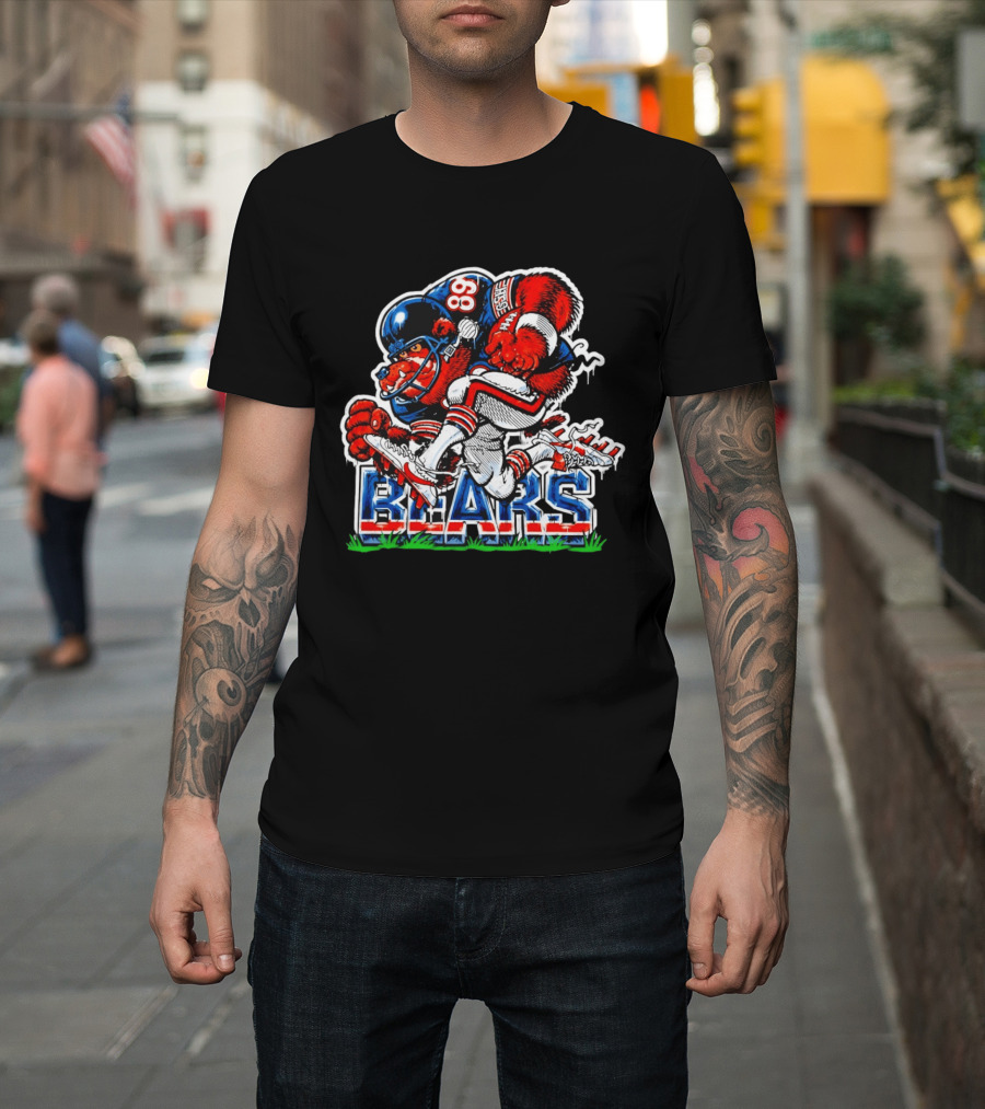 Chicago Bears Football 89 Cartoon Mascot Charge T-Shirt
