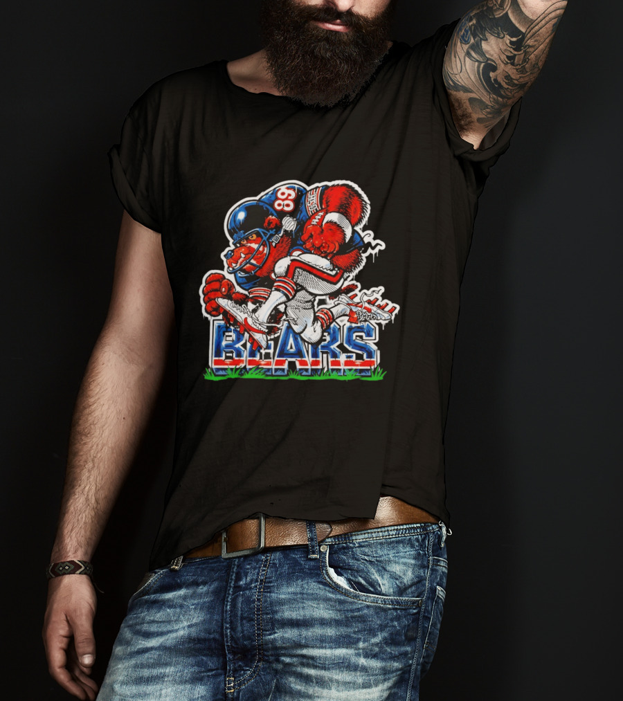 Chicago Bears Football 89 Cartoon Mascot Charge T-Shirt
