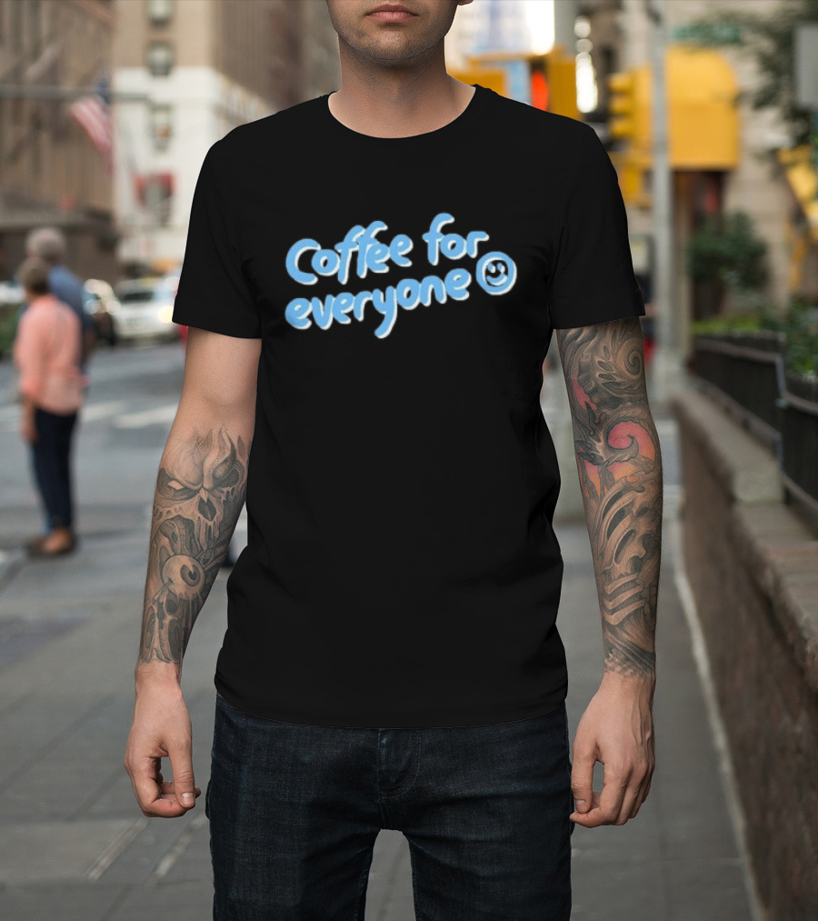 Coffee For Everyone Five Senses Fun Smiley Face T-Shirt