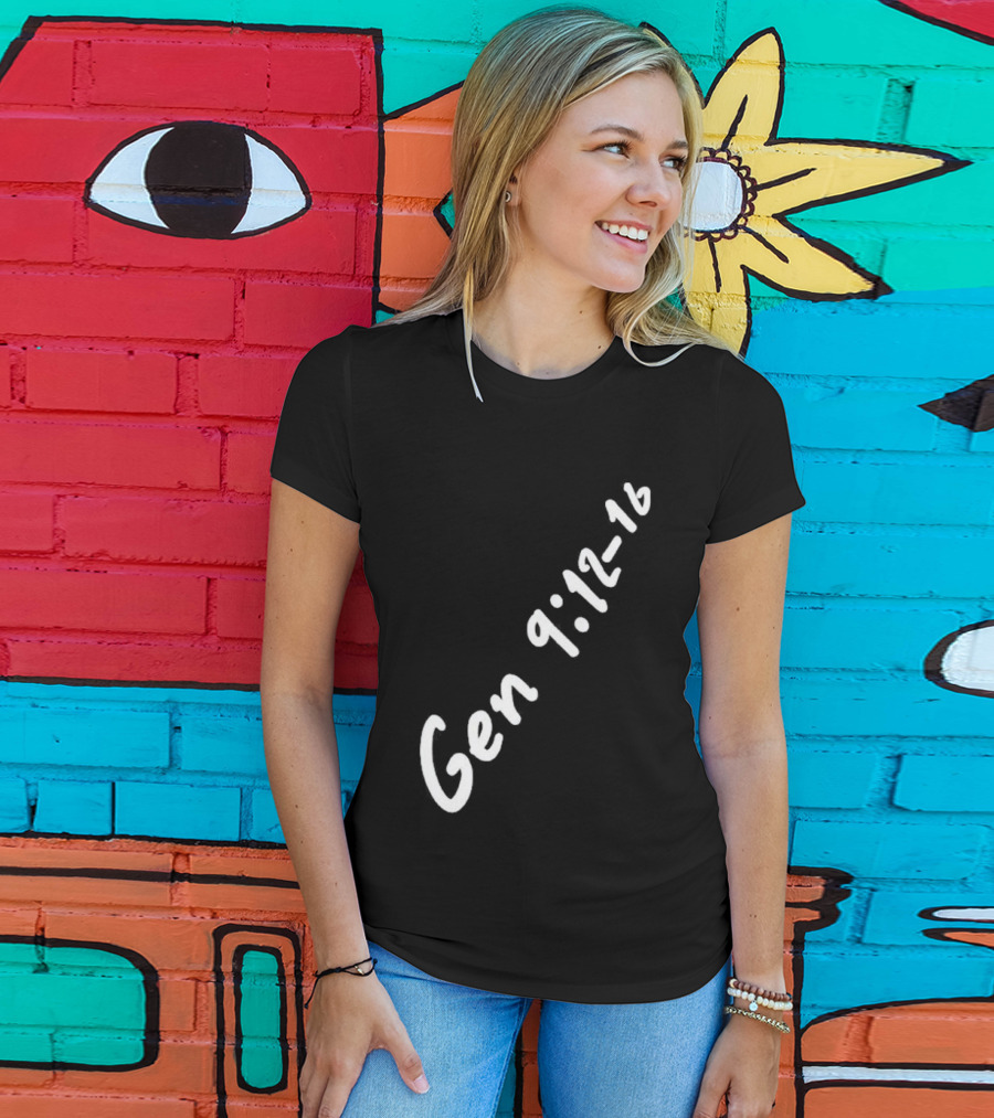 Gen 9:12 16 Text Diagonal Scripture Reference T-Shirt