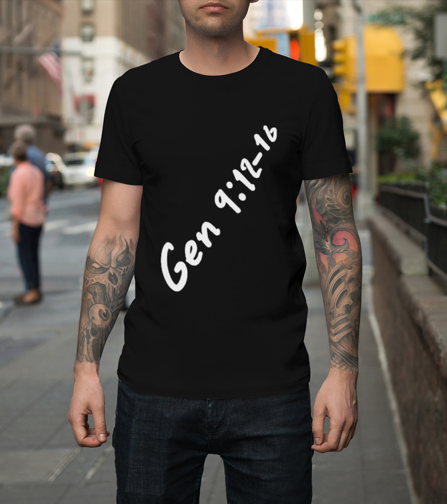 Gen 9:12 16 Text Diagonal Scripture Reference T-Shirt