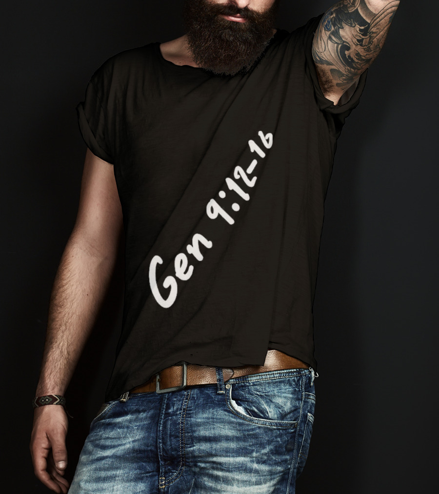 Gen 9:12 16 Text Diagonal Scripture Reference T-Shirt