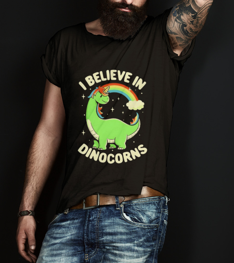 I Believe In Dinocorns Dinosaur Unicorn Rainbow Magic T-Shirt