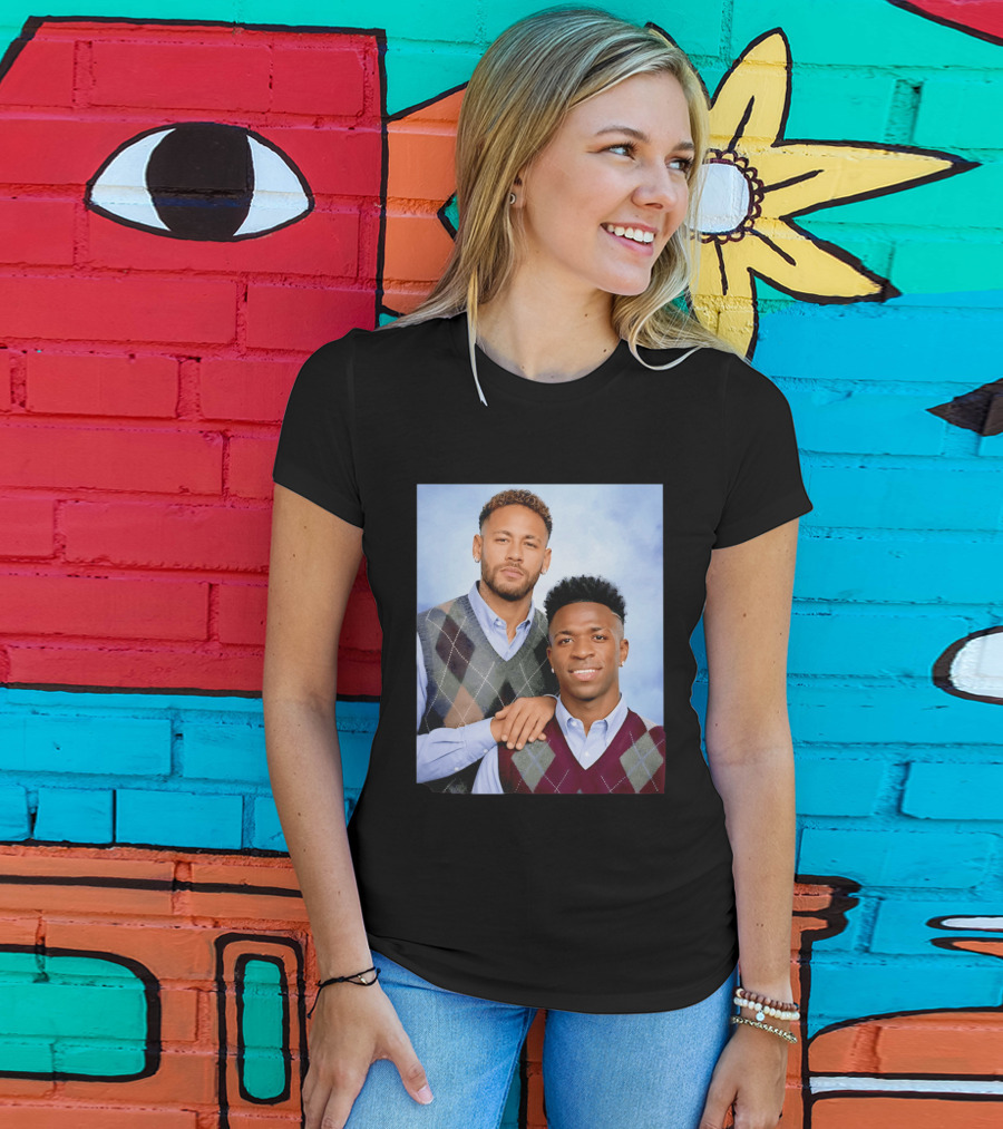 Neymar Jr Vinicius Jr Step Brothers Argyle Sweater Look T-Shirt