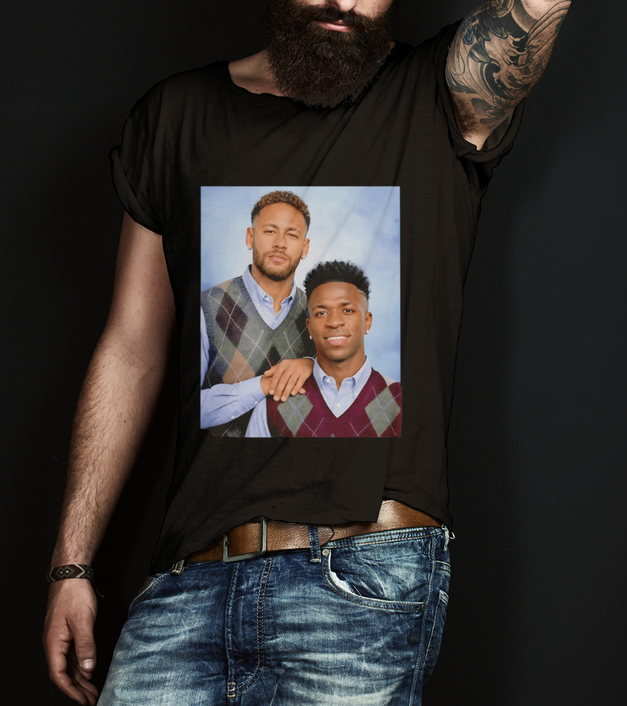 Neymar Jr Vinicius Jr Step Brothers Argyle Sweater Look T-Shirt