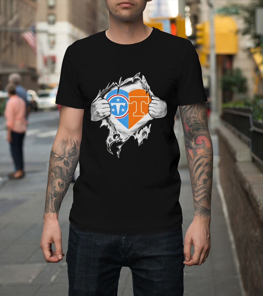 Tennessee Titans Tennessee Volunteers Heart T-Shirt