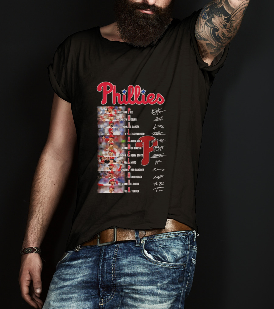 Phillies Baseball Stars Philadelphia Players Lineup T-Shirt