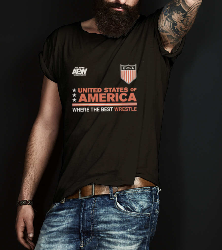 AEW United States Of America Where The Best Wrestle FCBA T-Shirt
