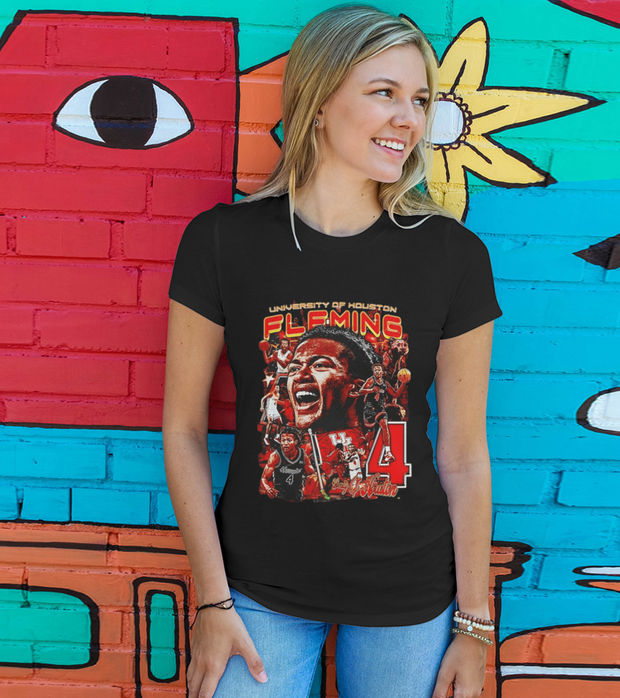 University Of Houston Fleming Number 4 Basketball Player T-Shirt