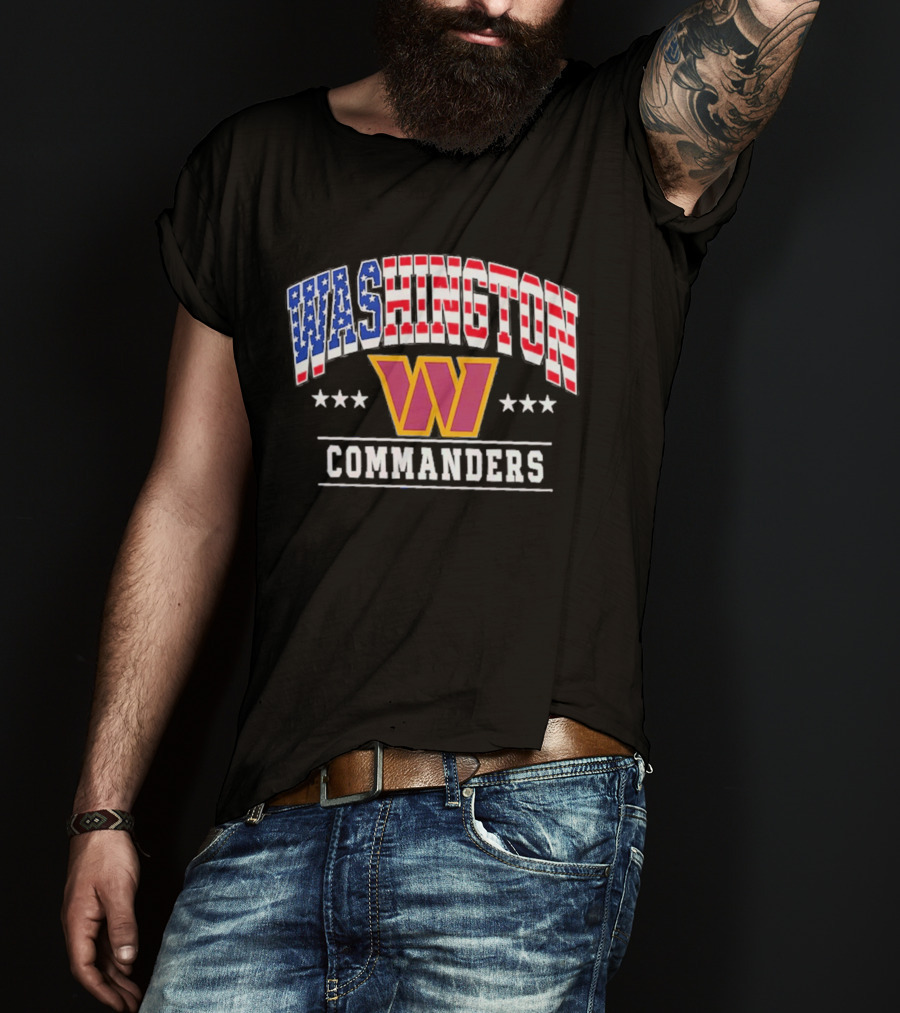Washington Commanders Americana W Logo 250th Anniversary Celebration T-Shirt