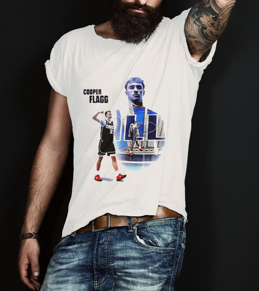 Cooper Flagg Dallas Mavericks MAUS 32 Basketball Player Art 2026 NBA Rookie Of The Year T-Shirt