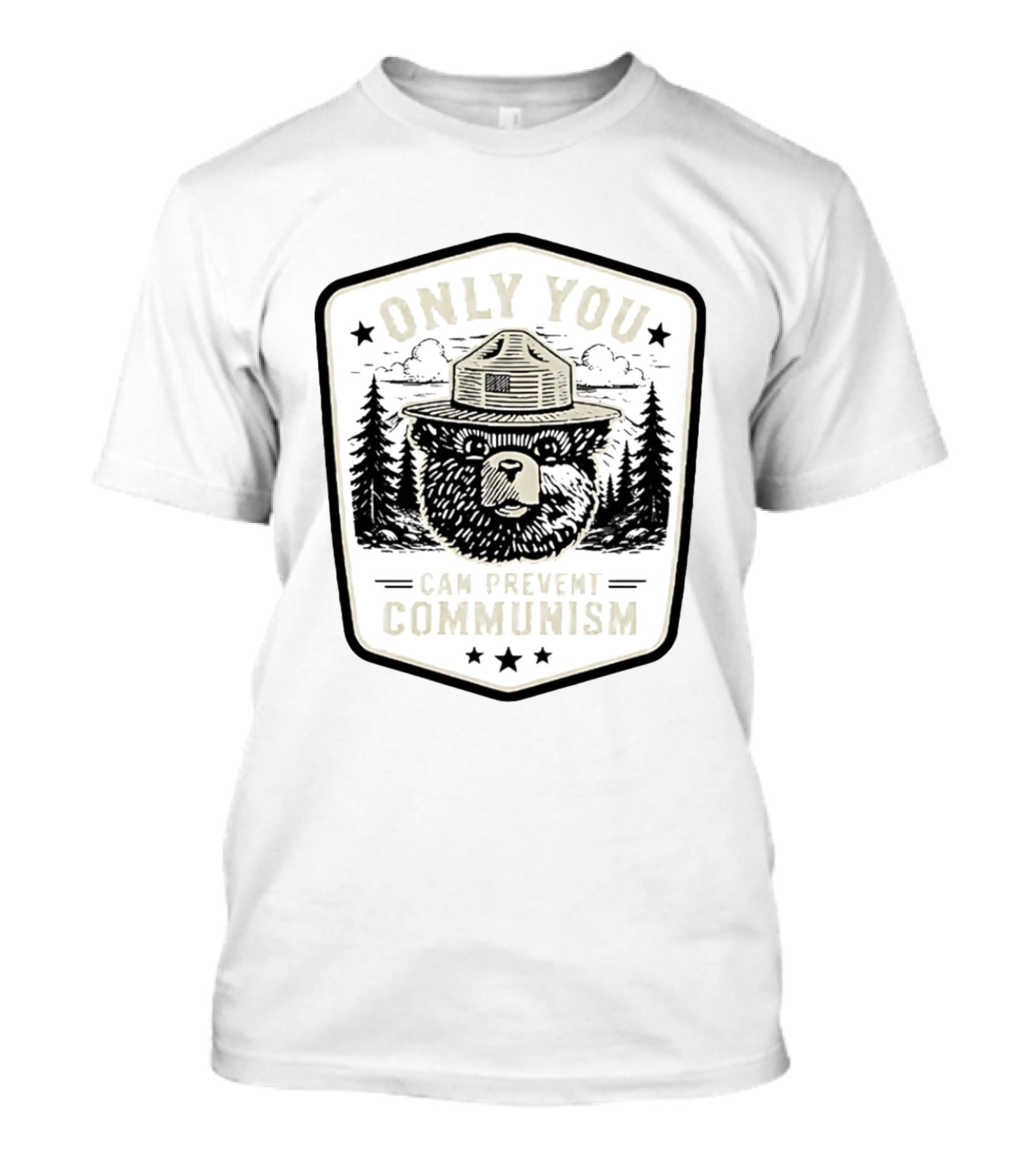 Only You Can Prevent Communism Smokey Bear Forest T-Shirt
