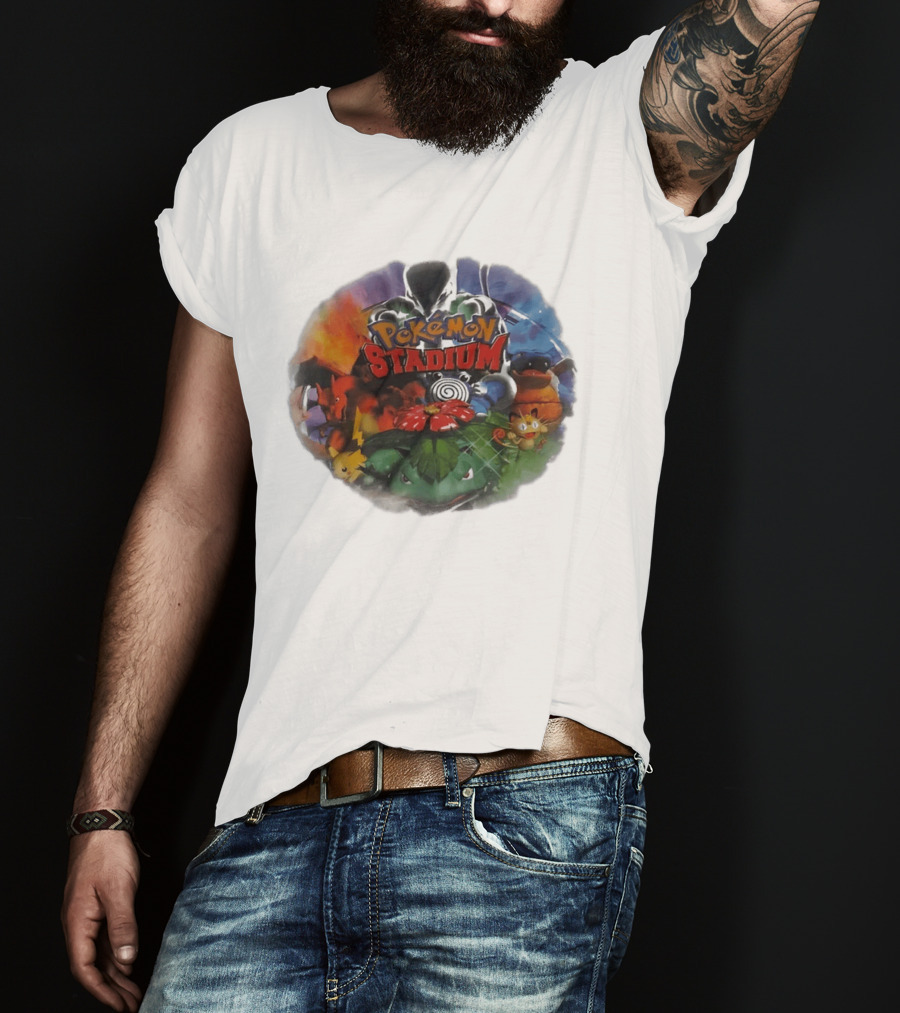 Pokémon Stadium Venusaur Charizard Squirtle Meowth Pikachu Retro Gaming Fan Favorite T-Shirt