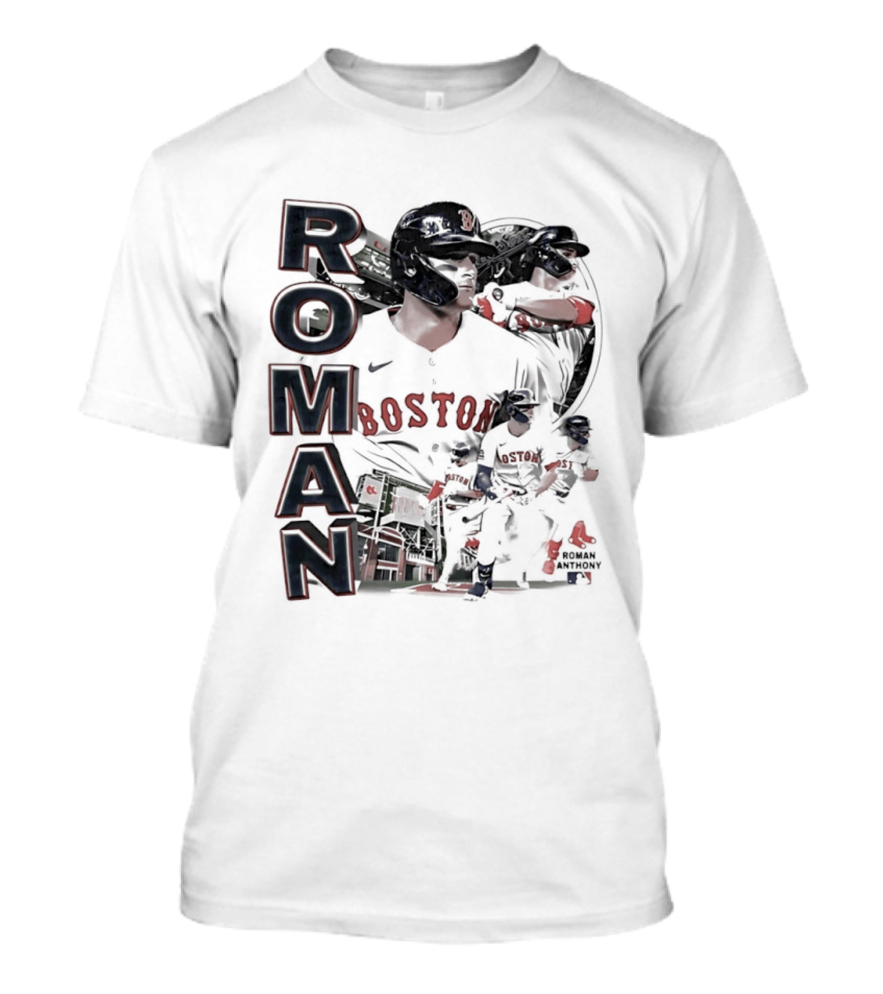 Roman Anthony Boston Red Sox 90s Bootleg Collage T-Shirt
