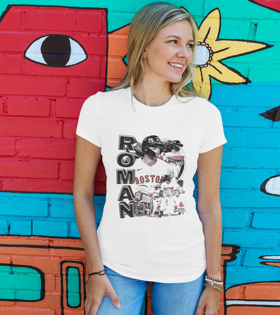 Roman Anthony Boston Red Sox 90s Bootleg Collage T-Shirt