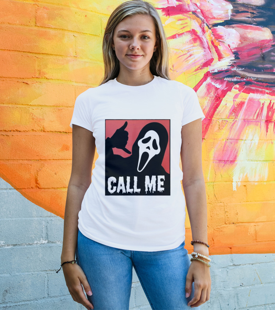 Ghostface Call Me Horror Halloween Scream T-Shirt