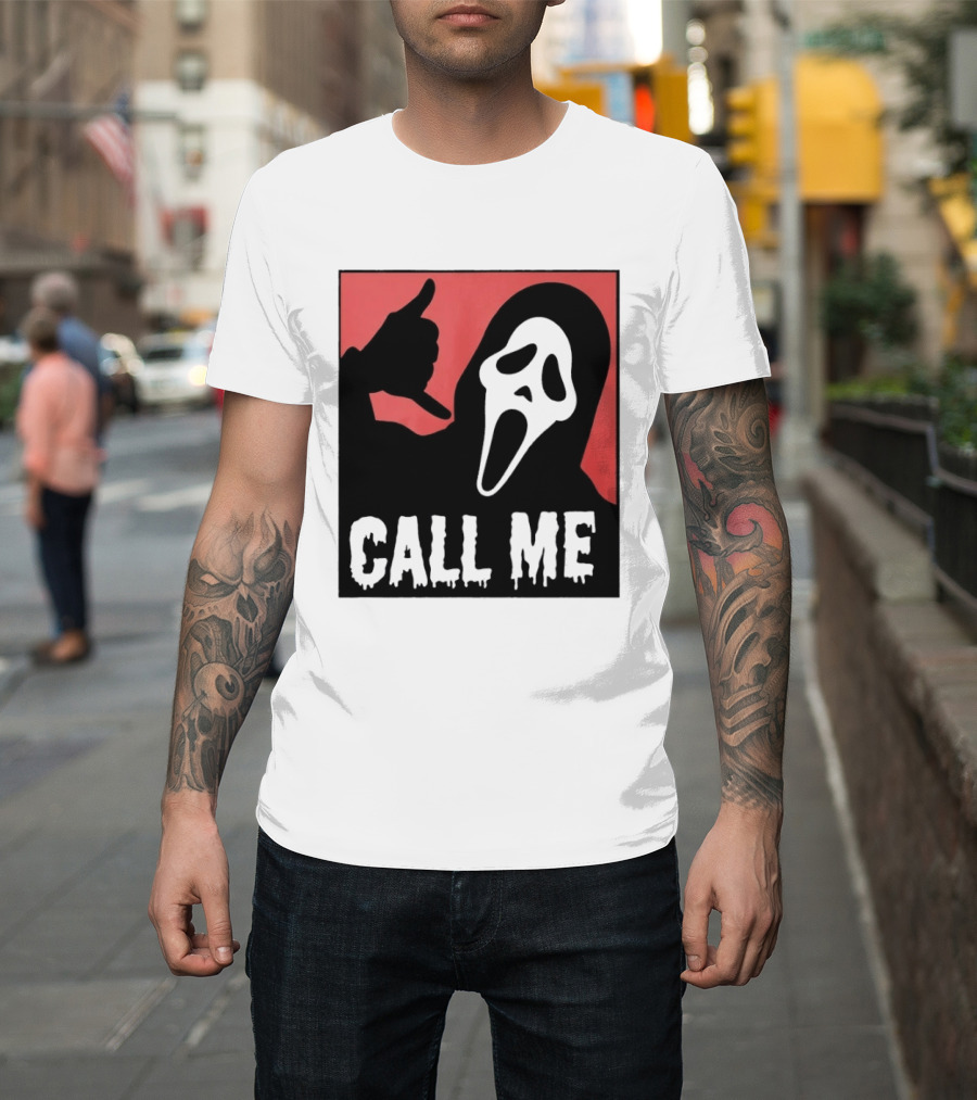 Ghostface Call Me Horror Halloween Scream T-Shirt