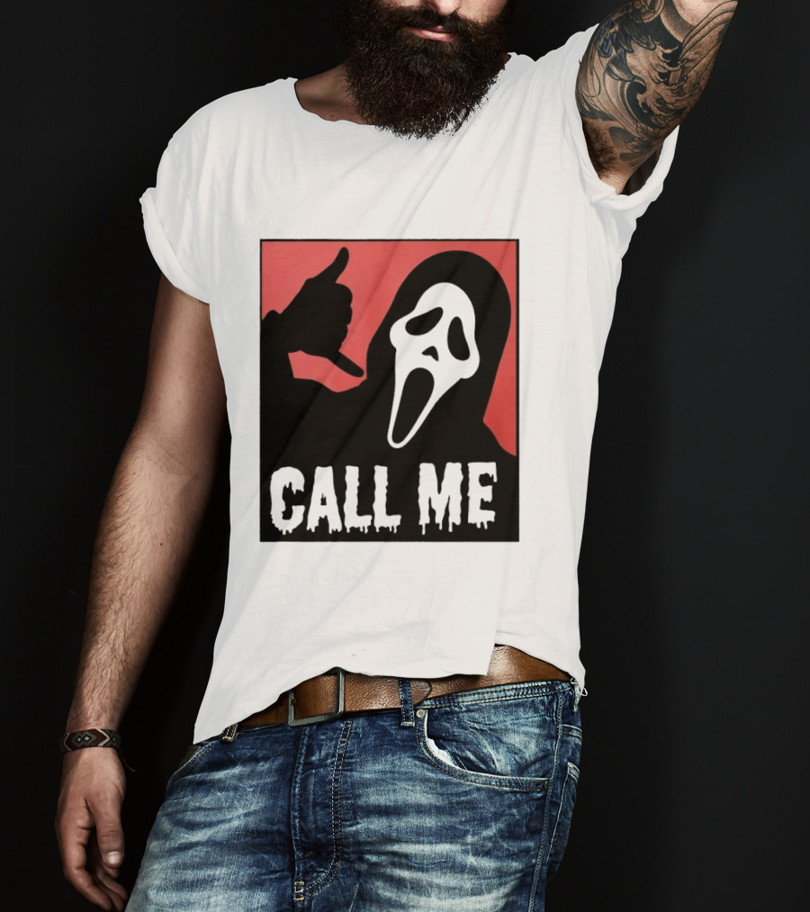 Ghostface Call Me Horror Halloween Scream T-Shirt