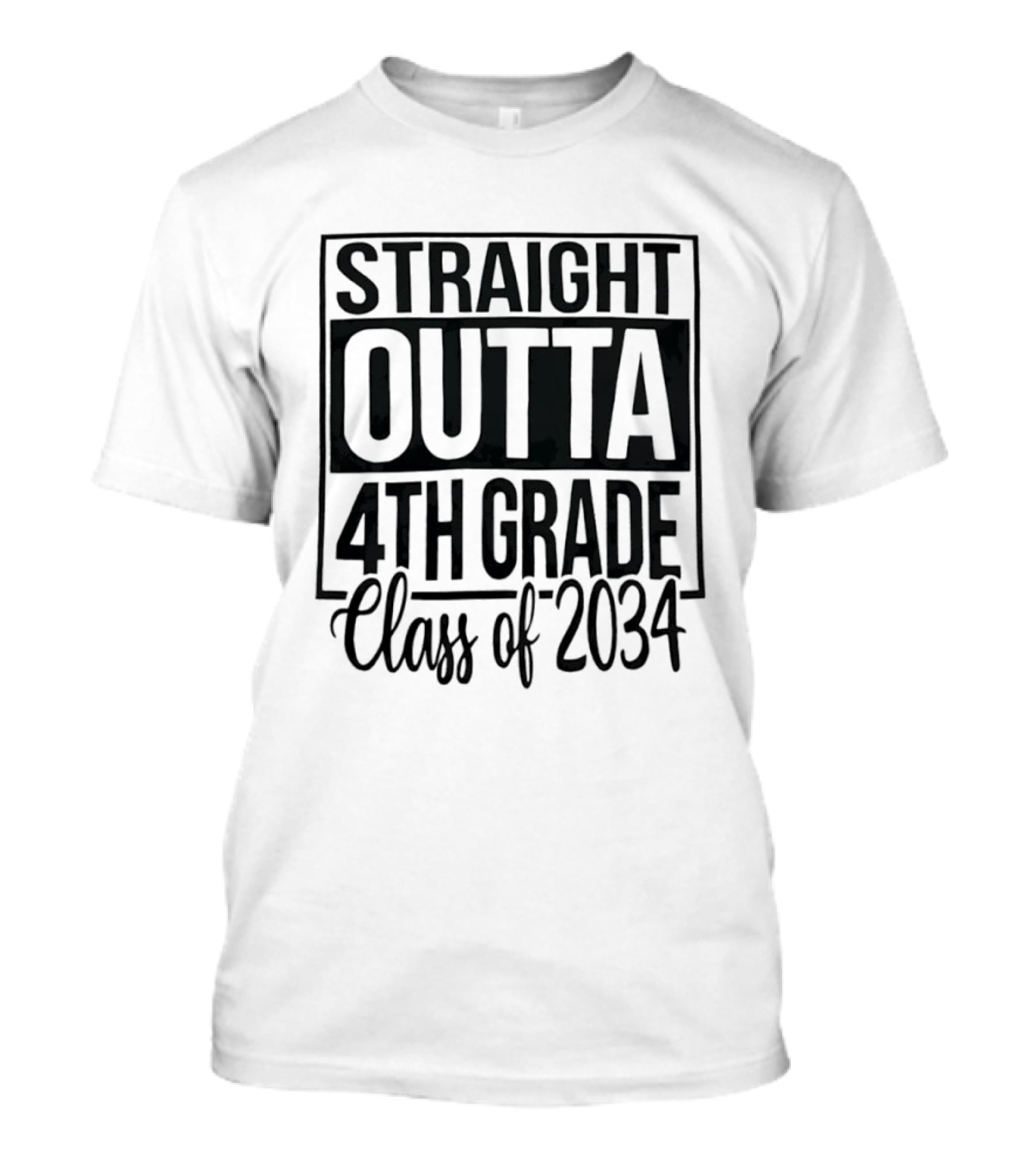 Straight Outta 4th Grade Class Of 2034 Graduation Celebration T-Shirt