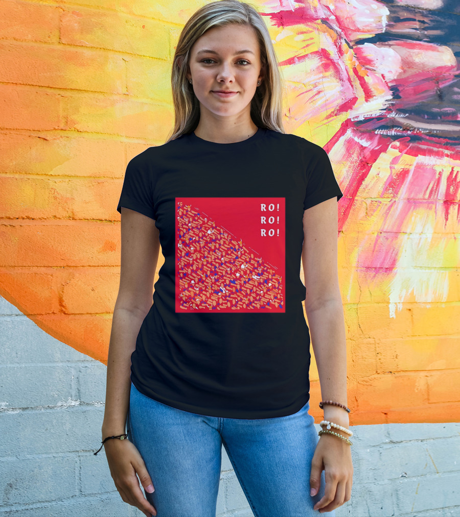Ro Ro Ro Viking Helmet Crowd Art Red T-Shirt