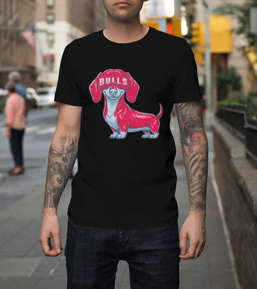 Bulls Dachshund With Sunglasses Cartoon T-Shirt