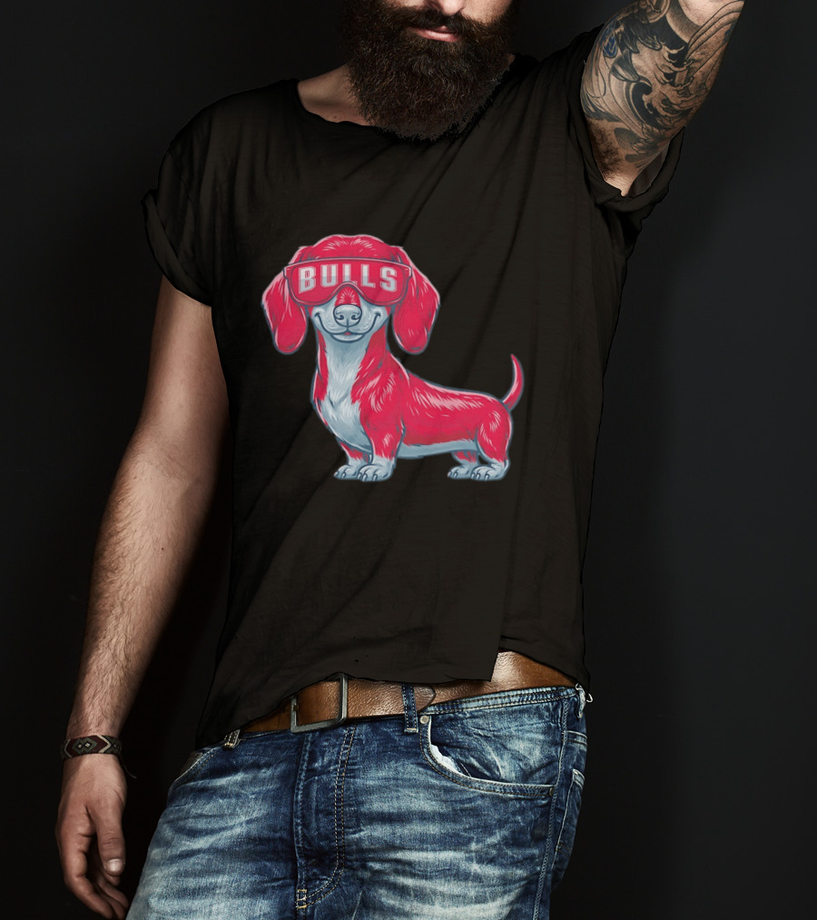 Bulls Dachshund With Sunglasses Cartoon T-Shirt