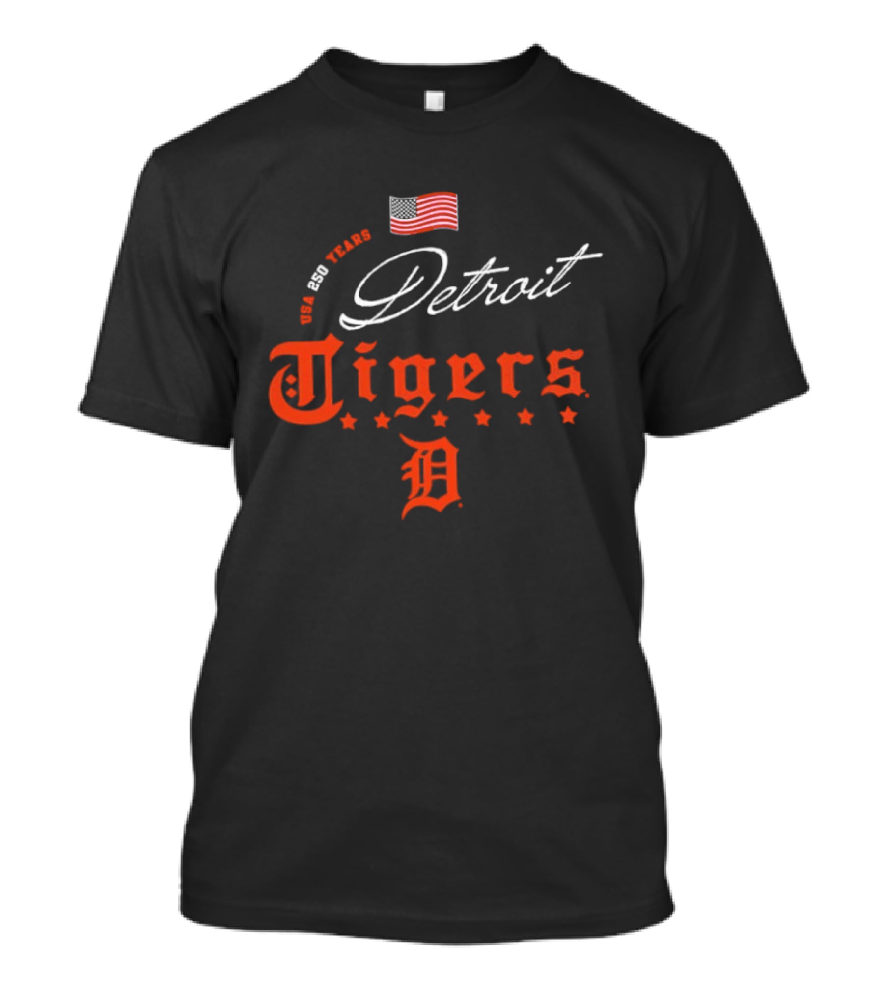 Detroit Tigers 250 Years USA Celebration Happy 4th Of July T-Shirt