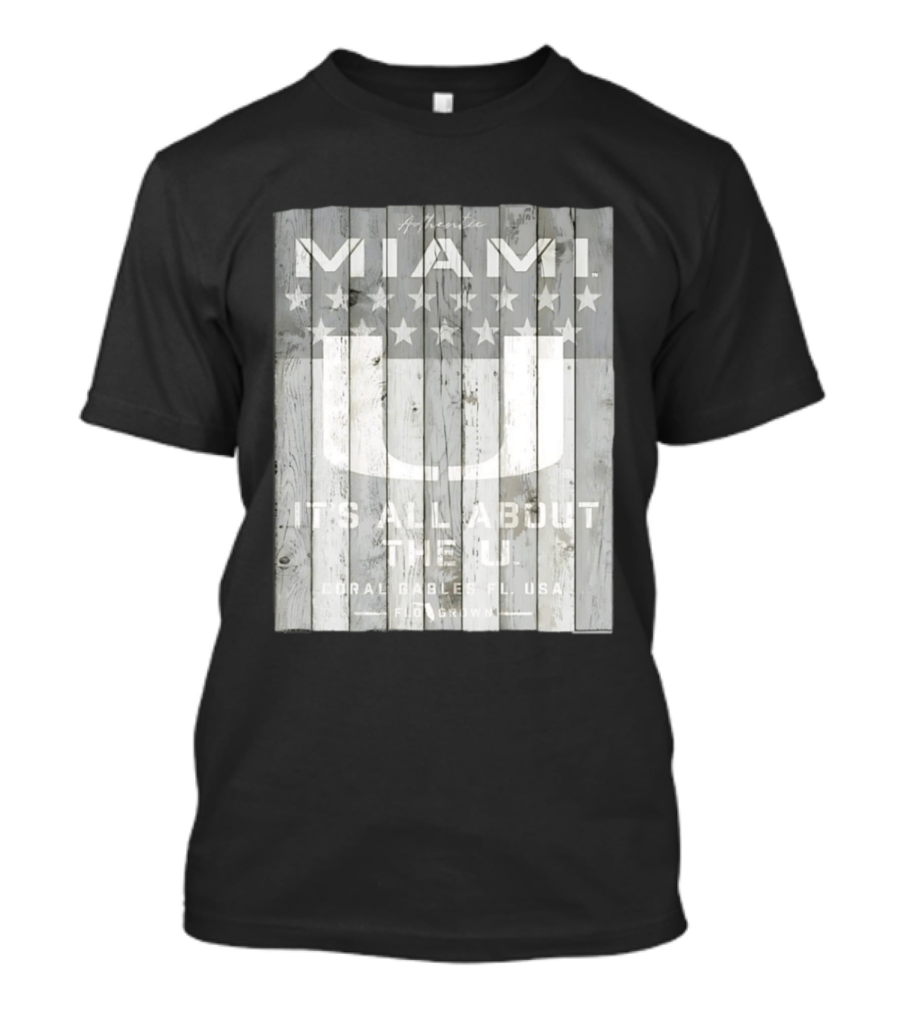 Authentic Miami It's All About The U Coral Gables FL USA Handcrafted T-Shirt