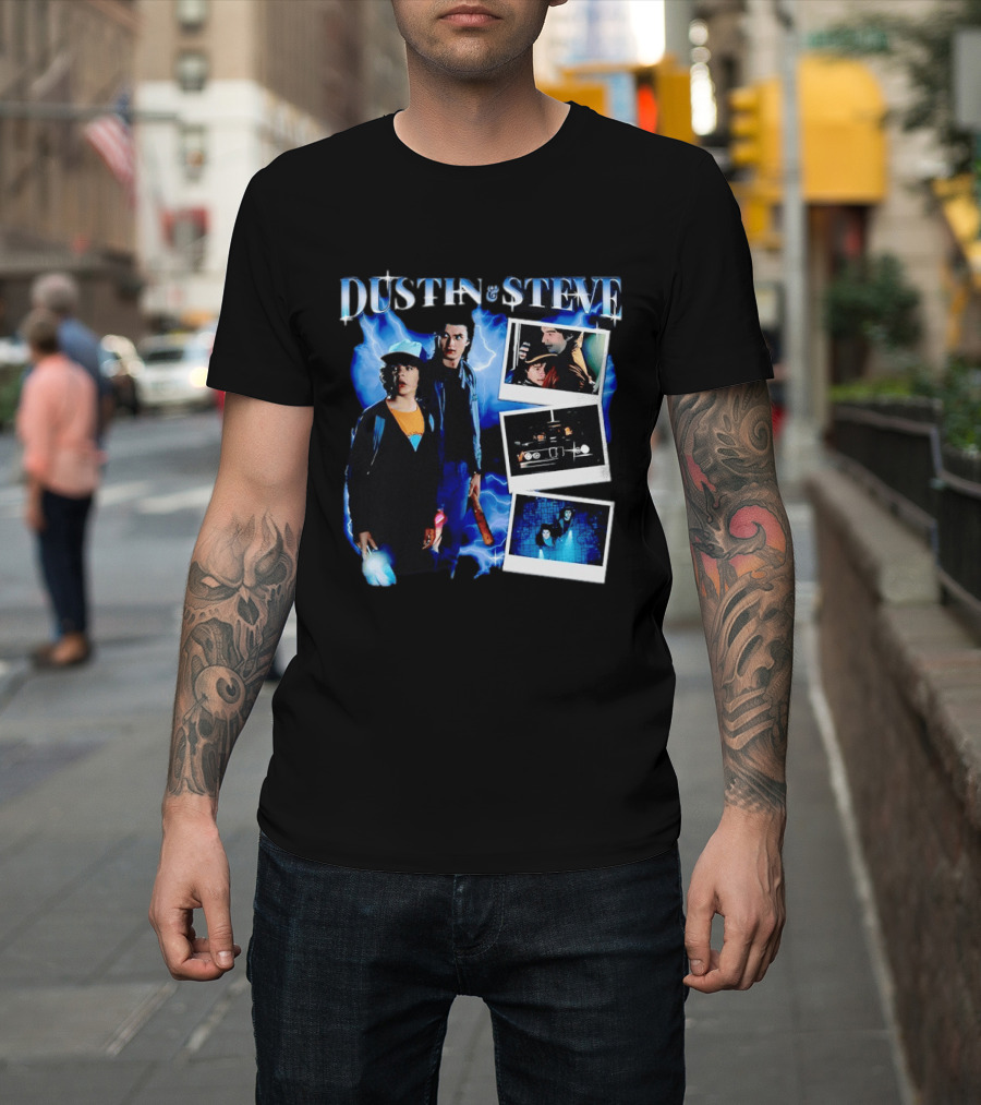 Dustin Steve Polaroid Photos Lightning T-Shirt