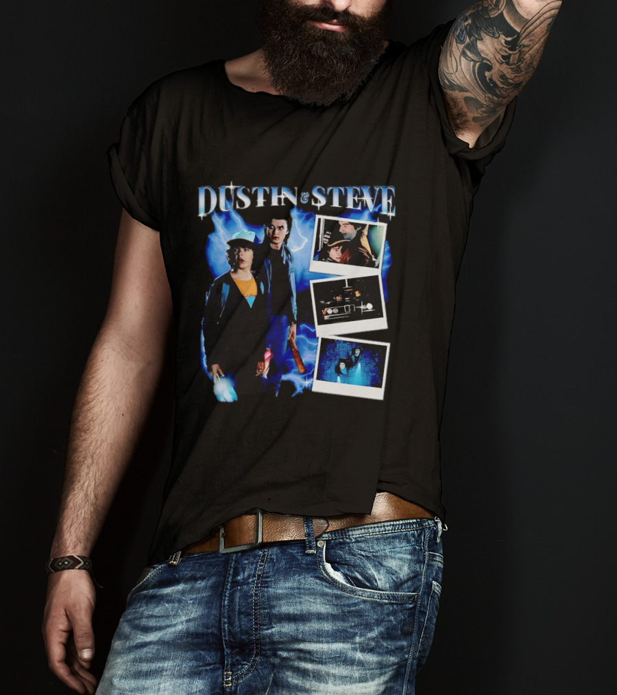 Dustin Steve Polaroid Photos Lightning T-Shirt