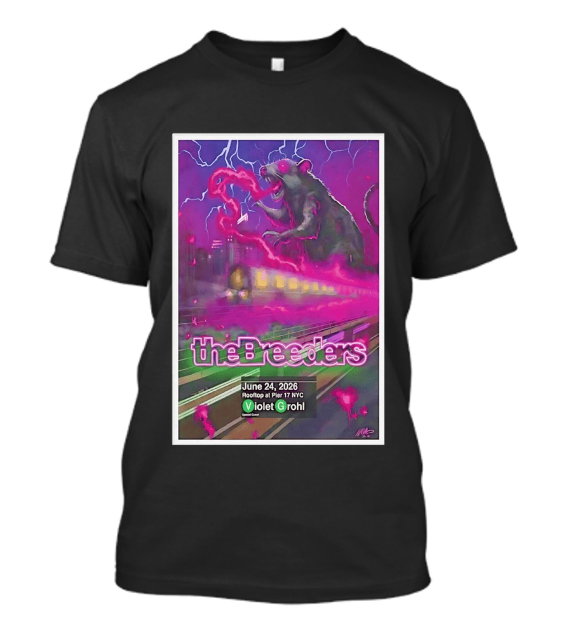 The Breeders Violet Grohl June 24 2026 Pier 17 NYC Rooftop Concert T-Shirt