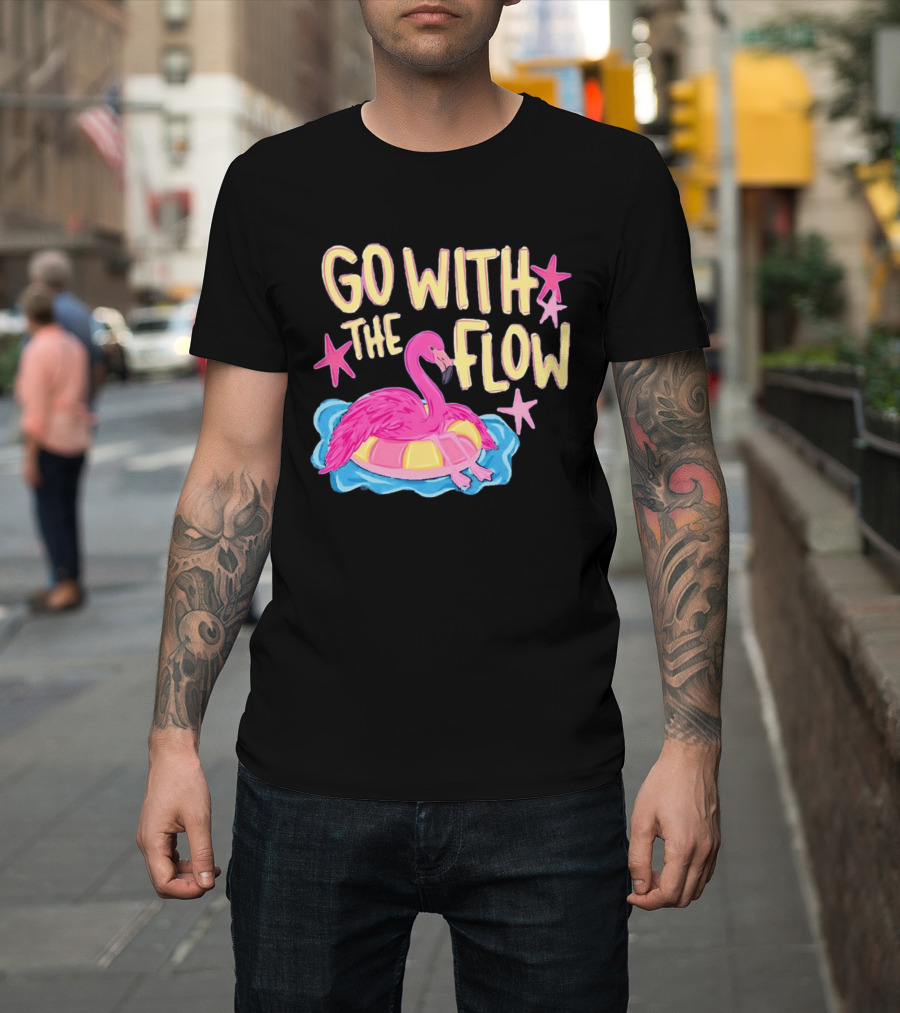 Go With The Flow Flamingo Summer Tropical Vibes T-Shirt