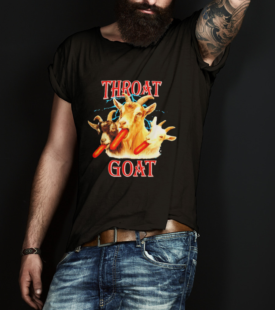 Throat Goat Hot Dog Eating Goats Meme Humor T-Shirt