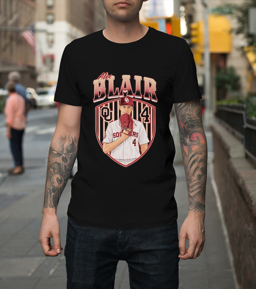Oklahome Sooners Alec Blair Number 4 Baseball Player T-Shirt