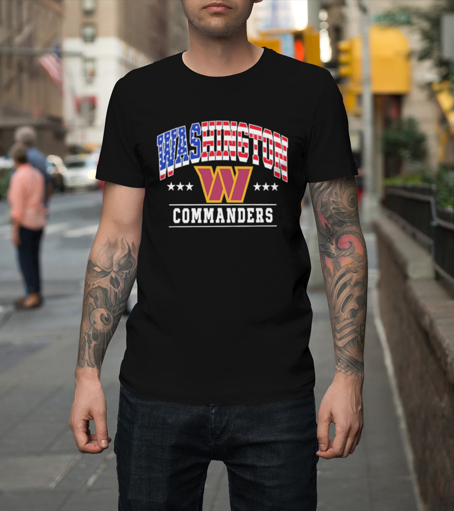 Washington Commanders 1776 2026 250 Years 4th Of July American Flag Stars T-Shirt