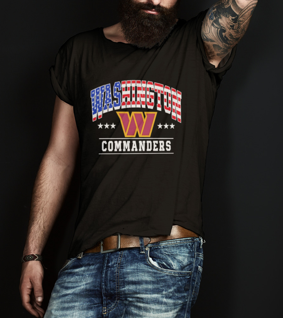 Washington Commanders 1776 2026 250 Years 4th Of July American Flag Stars T-Shirt