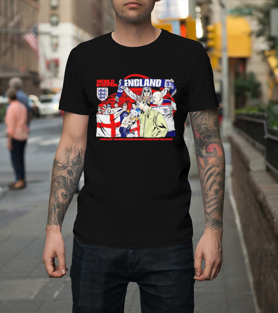 World In Motion England Football Fans Wembley Stadium England Supporters T-Shirt