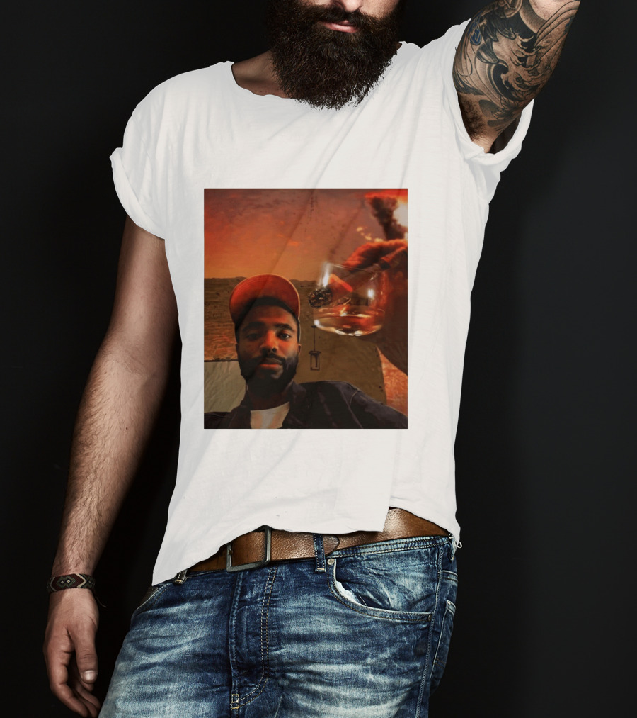Mikal Bridges Phoenix Suns Cigar Whiskey Glass Sunset Vibes T-Shirt