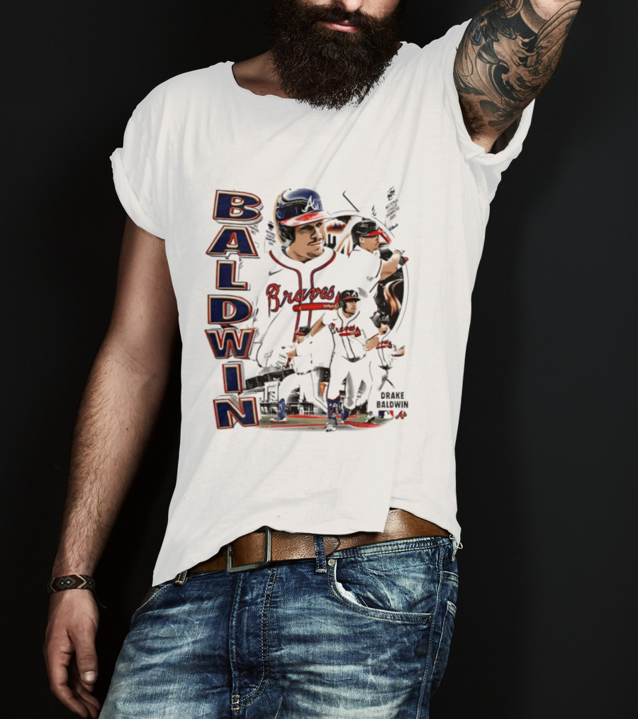 Atlanta Braves Baldwin 90s Bootleg Collage T-Shirt