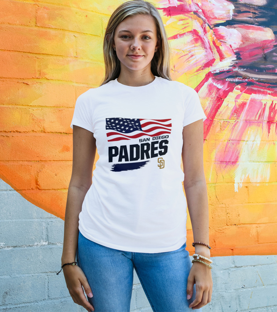 San Diego Padres American Flag SD T-Shirt