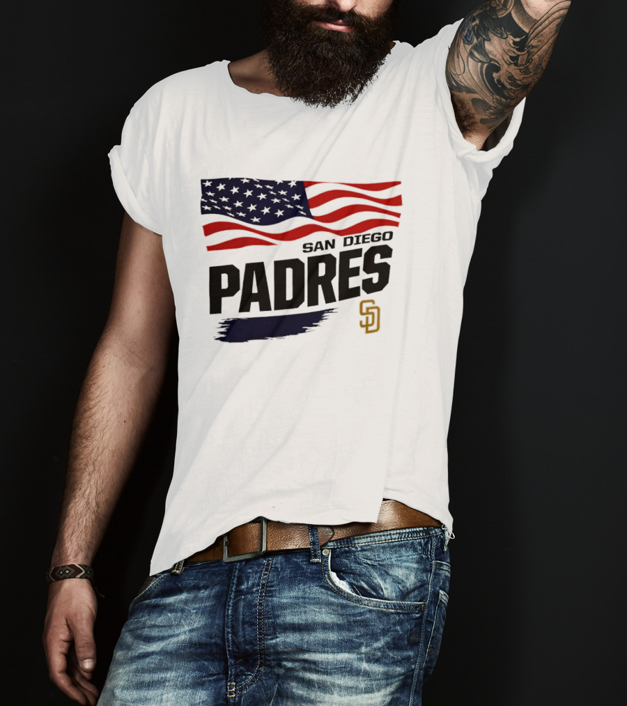 San Diego Padres American Flag SD T-Shirt