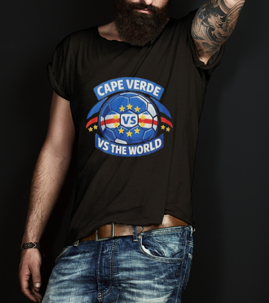 Cape Verde Football Vs The World Soccer Ball Stars T-Shirt